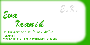 eva kranik business card